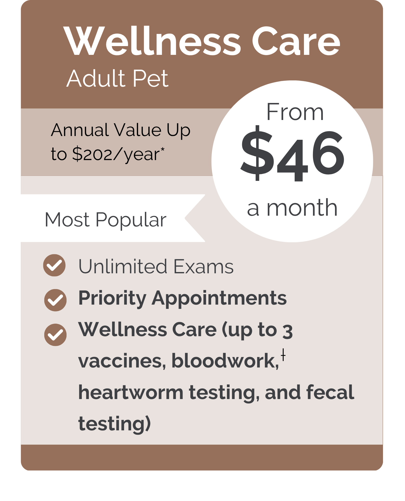 Harrisburg - Central Hospital VIPet Plan_pricing_Wellness